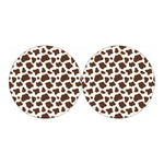 Brown And White Cow Print Car Coasters