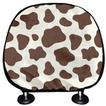 Brown And White Cow Print Car Headrest Covers