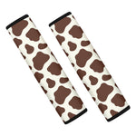 Brown And White Cow Print Car Seat Belt Covers