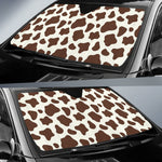 Brown And White Cow Print Car Sun Shade GearFrost