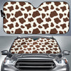 Brown And White Cow Print Car Sun Shade GearFrost