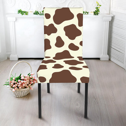Brown And White Cow Print Dining Chair Slipcover