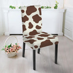 Brown And White Cow Print Dining Chair Slipcover