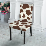 Brown And White Cow Print Dining Chair Slipcover