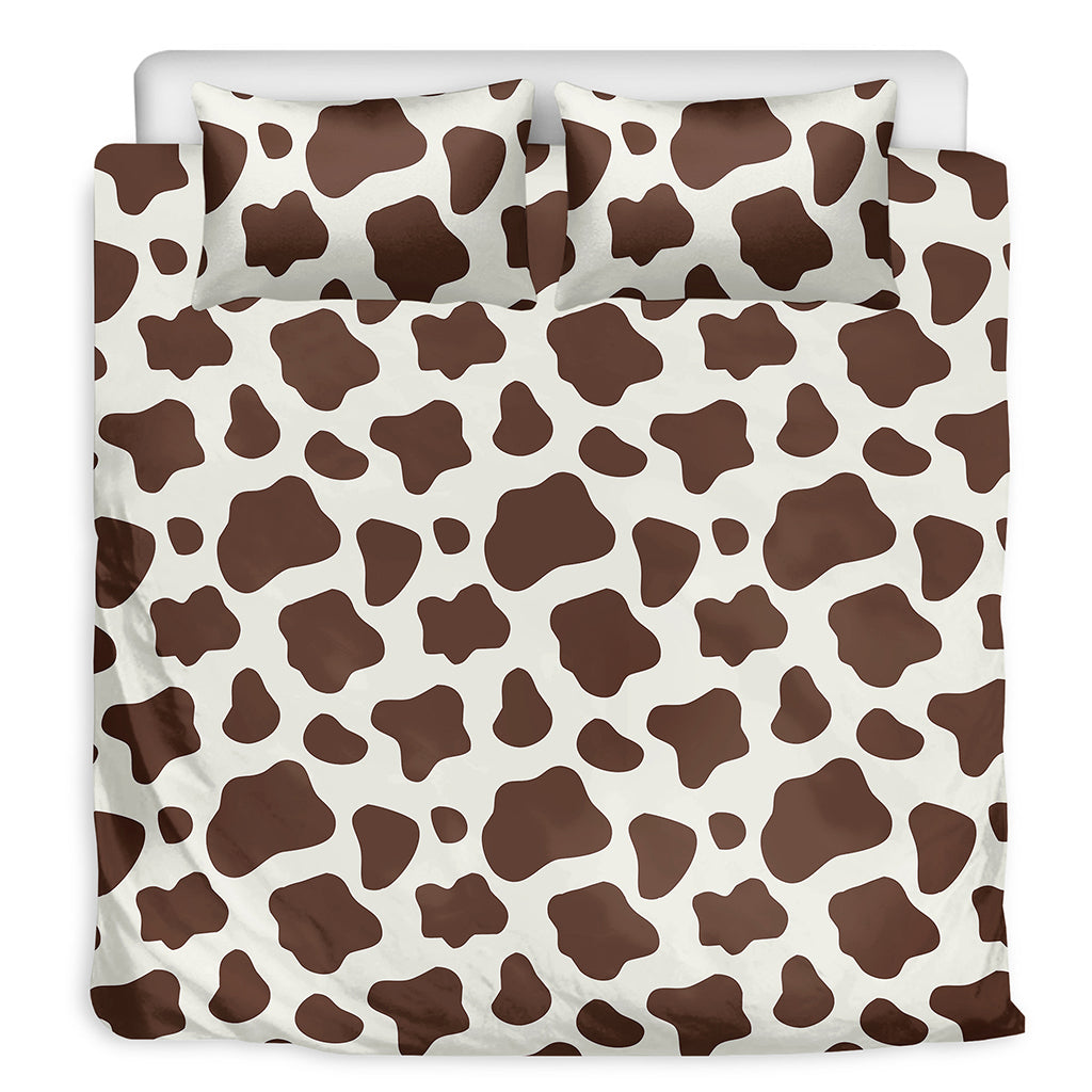 Brown And White Cow Print Duvet Cover Bedding Set