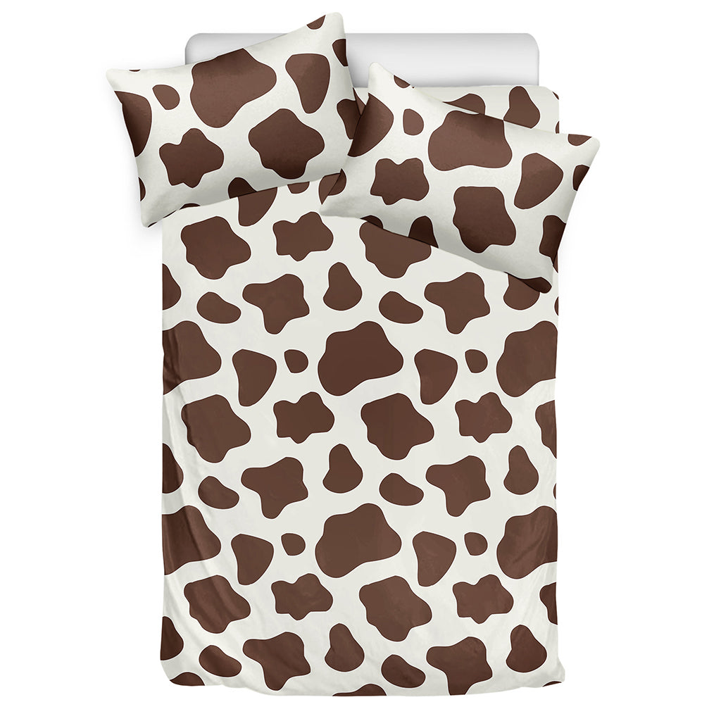 Brown And White Cow Print Duvet Cover Bedding Set