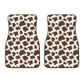 Brown And White Cow Print Front Car Floor Mats
