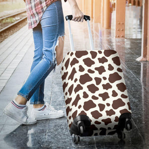Brown And White Cow Print Luggage Cover GearFrost