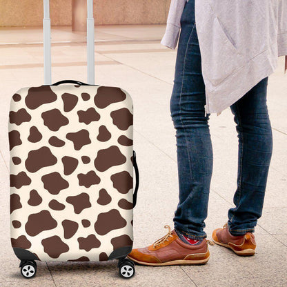 Brown And White Cow Print Luggage Cover GearFrost