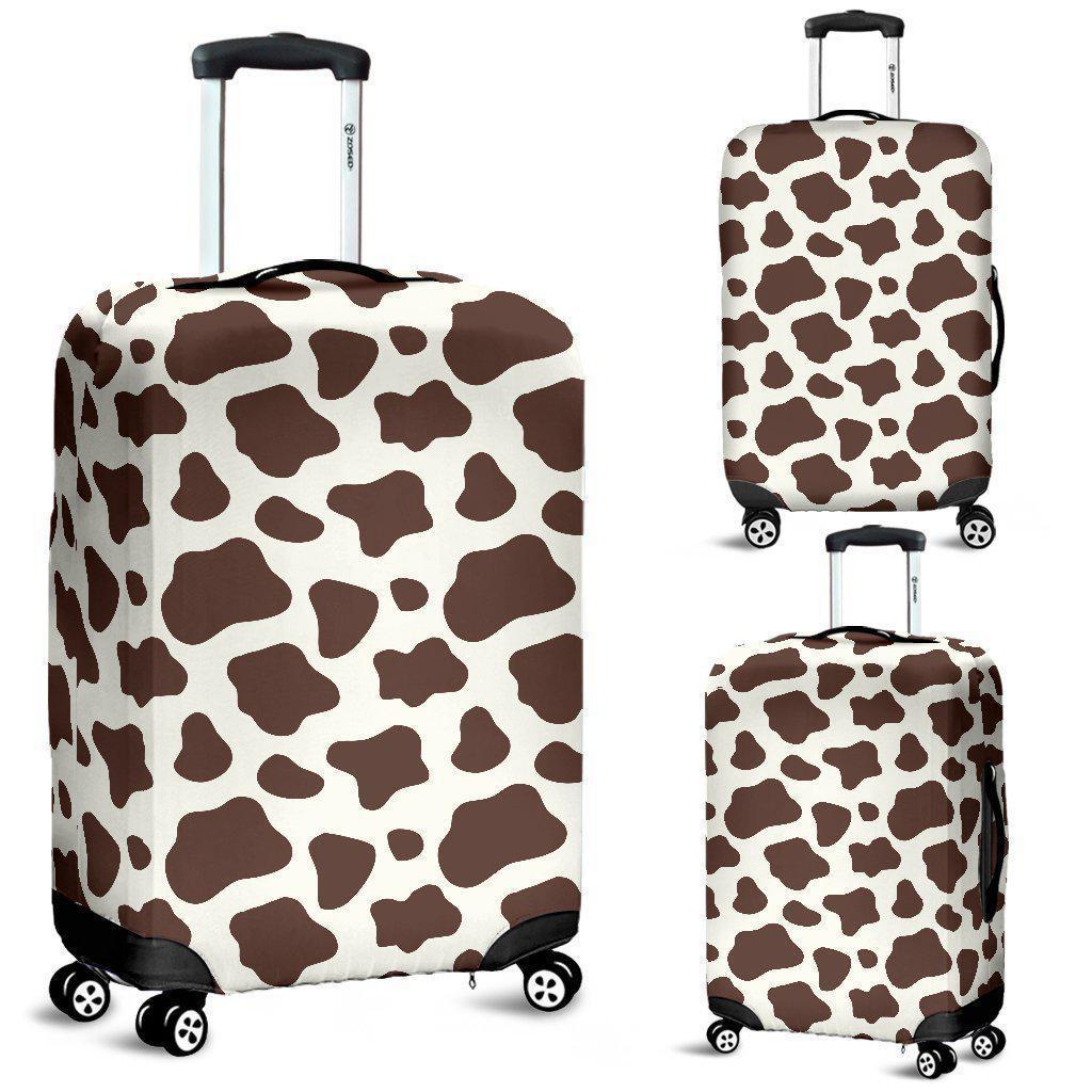 Brown And White Cow Print Luggage Cover GearFrost