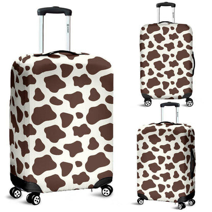 Brown And White Cow Print Luggage Cover GearFrost