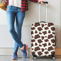 Brown And White Cow Print Luggage Cover