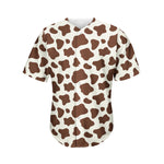 Brown And White Cow Print Men's Baseball Jersey