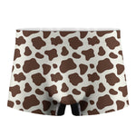Brown And White Cow Print Men's Boxer Briefs