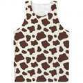 Brown And White Cow Print Men's Tank Top