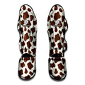 Brown And White Cow Print Muay Thai Shin Guards