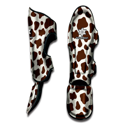 Brown And White Cow Print Muay Thai Shin Guard