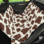 Brown And White Cow Print Pet Car Back Seat Cover