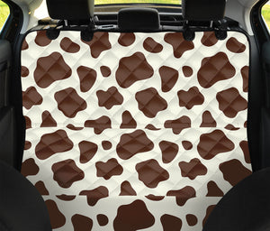 Brown And White Cow Print Pet Car Back Seat Cover