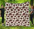 Brown And White Cow Print Quilt