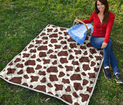 Brown And White Cow Print Quilt