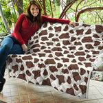 Brown And White Cow Print Quilt