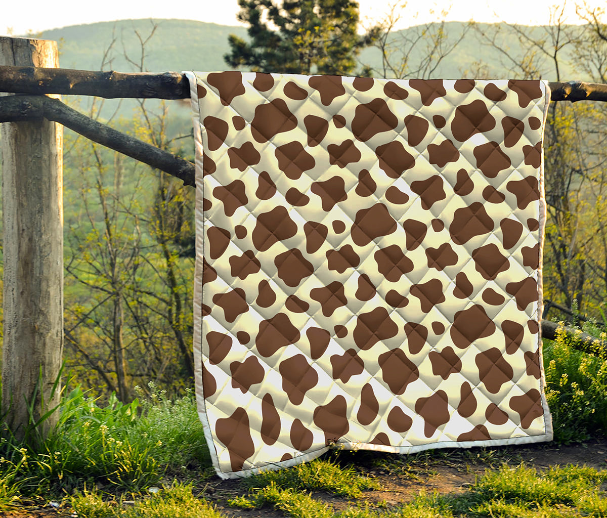 Brown And White Cow Print Quilt