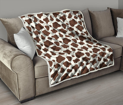 Brown And White Cow Print Quilt