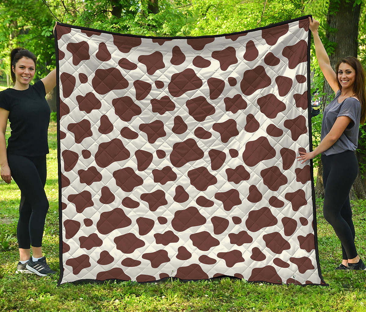 Brown And White Cow Print Quilt