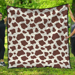 Brown And White Cow Print Quilt