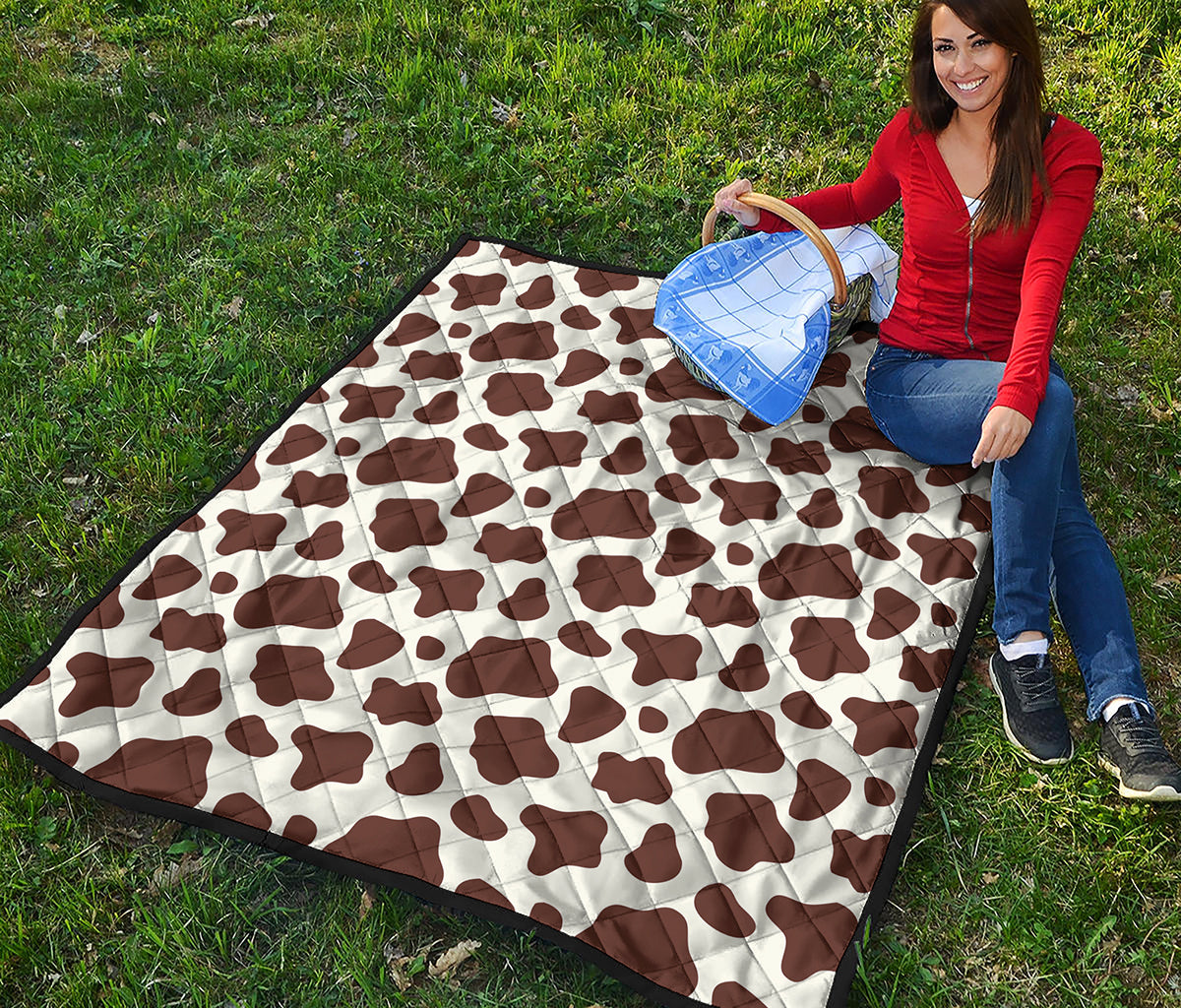 Brown And White Cow Print Quilt