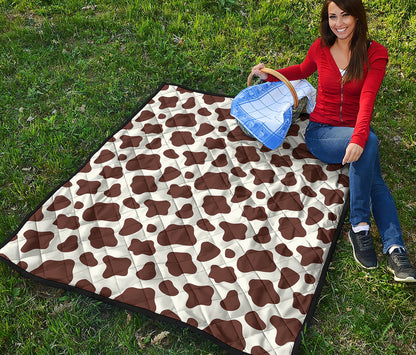 Brown And White Cow Print Quilt