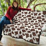 Brown And White Cow Print Quilt