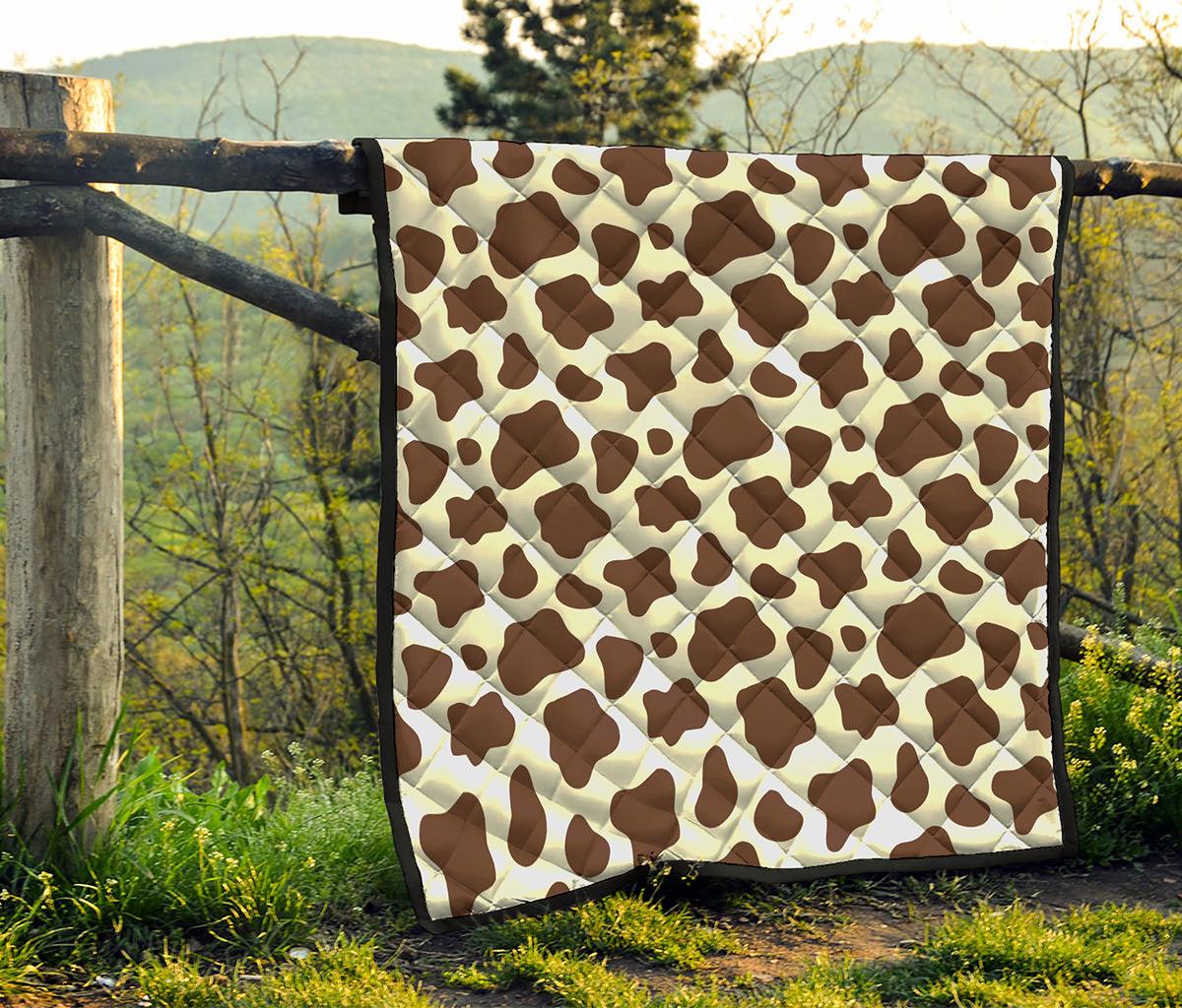 Brown And White Cow Print Quilt