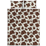 Brown And White Cow Print Quilt Bed Set