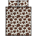 Brown And White Cow Print Quilt Bed Set