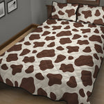 Brown And White Cow Print Quilt Bed Set