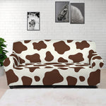 Brown And White Cow Print Sofa Cover