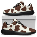 Brown And White Cow Print Walking Shoes