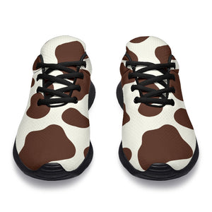 Brown And White Cow Print Sport Shoes GearFrost