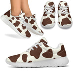 Brown And White Cow Print Sport Shoes GearFrost