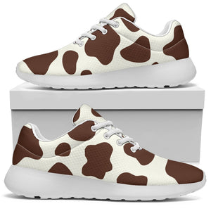 Brown And White Cow Print Sport Shoes GearFrost