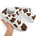 Brown And White Cow Print Sport Shoes GearFrost