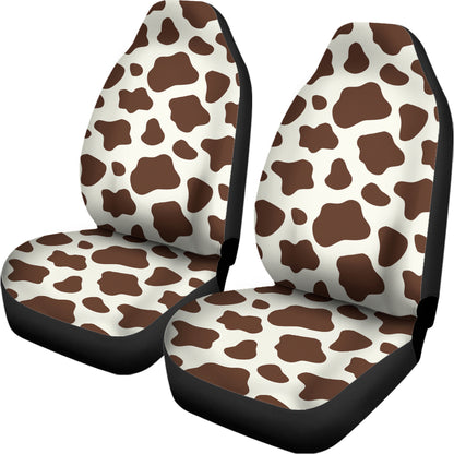 Brown And White Cow Print Universal Fit Car Seat Covers