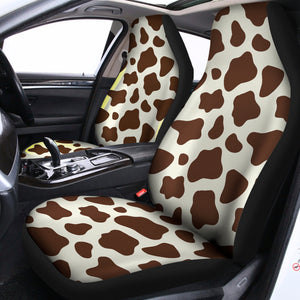 cow print car seat and stroller Brown And White Cow Print Universal Fit Car Seat Covers