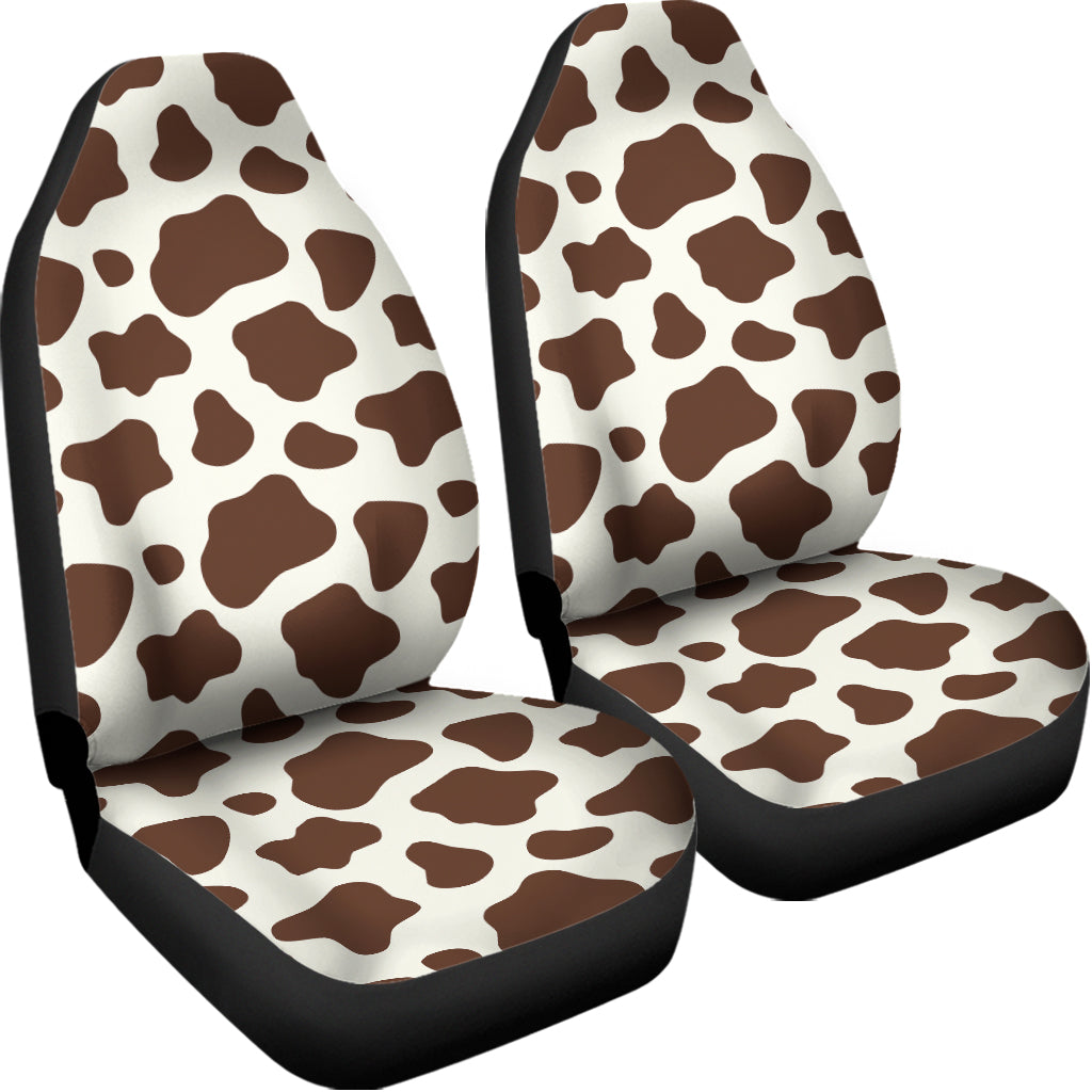 Brown And White Cow Print Universal Fit Car Seat Covers