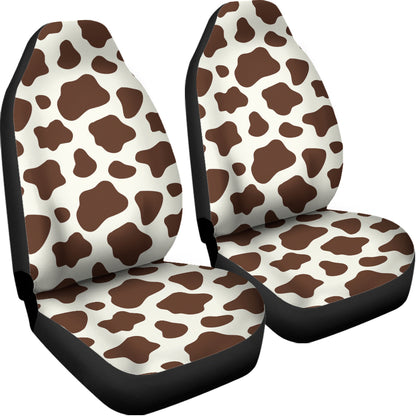 Brown And White Cow Print Universal Fit Car Seat Covers