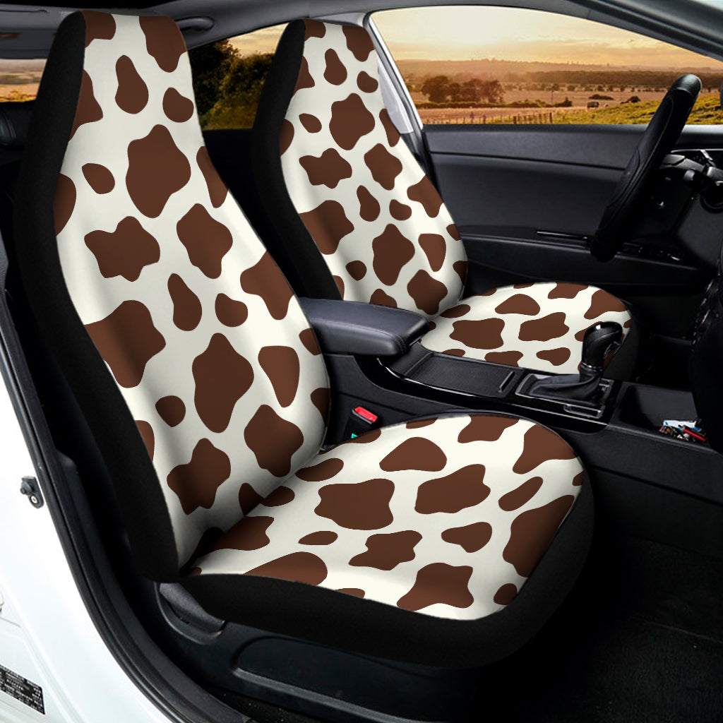 Brown And White Cow Print Universal Fit Car Seat Covers