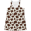 Brown And White Cow Print Women's Racerback Tank Top