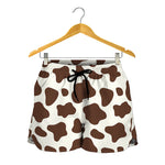 Brown And White Cow Print Women's Shorts